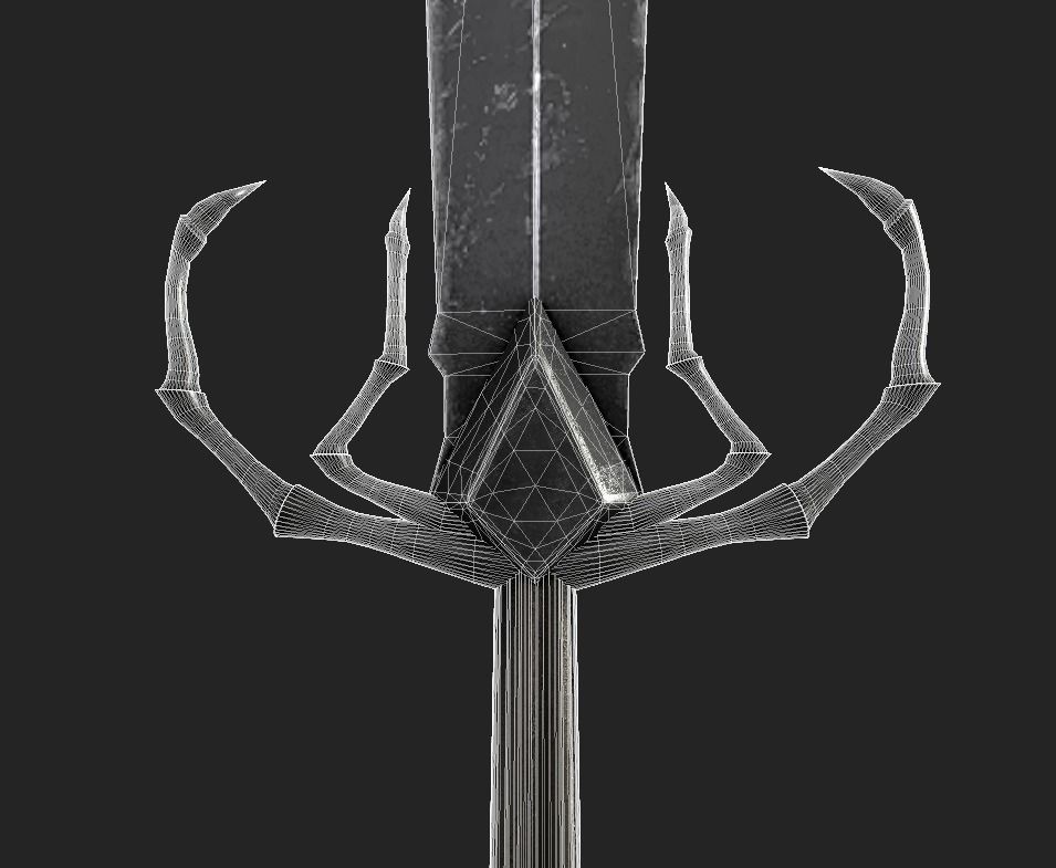 Drow Greatsword Low-poly 3D model_5