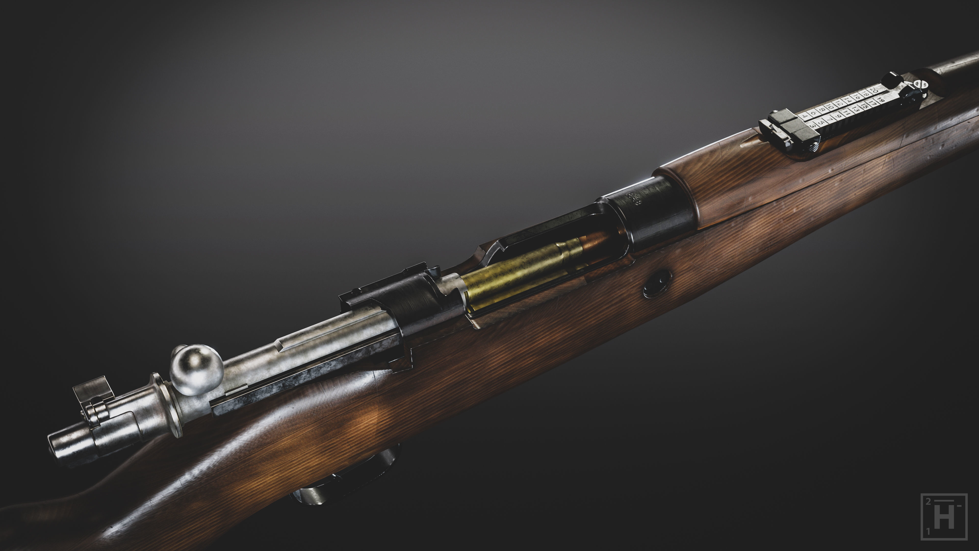 M48 Rifle Low-poly 3D model_10