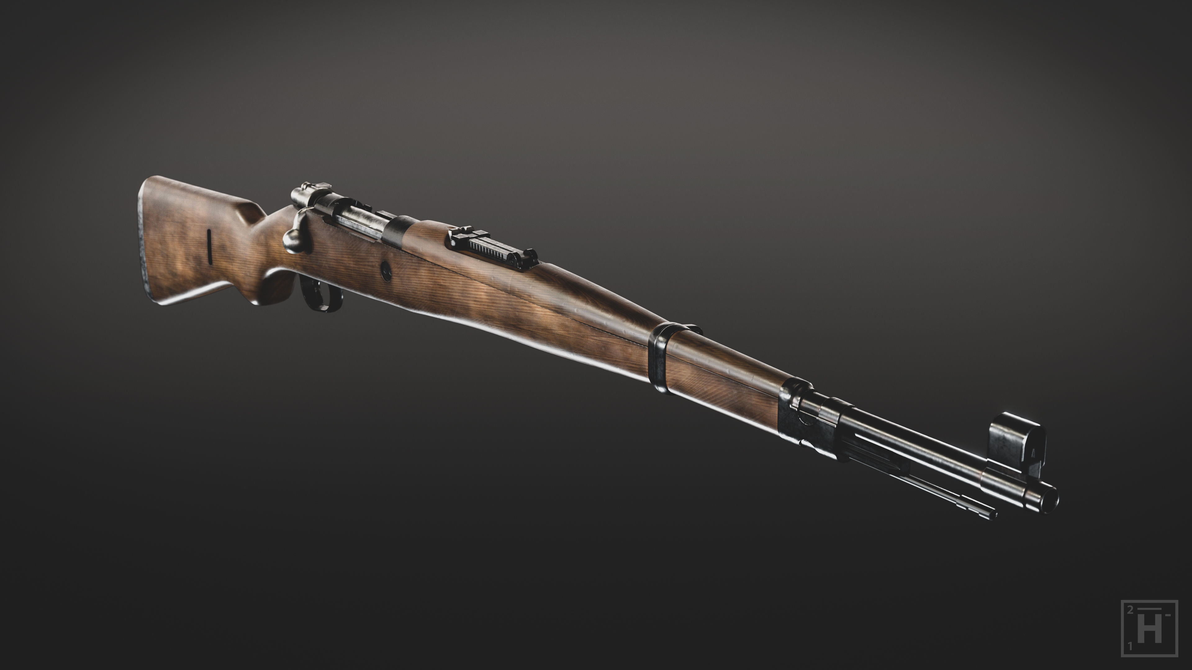 M48 Rifle Low-poly 3D model_9