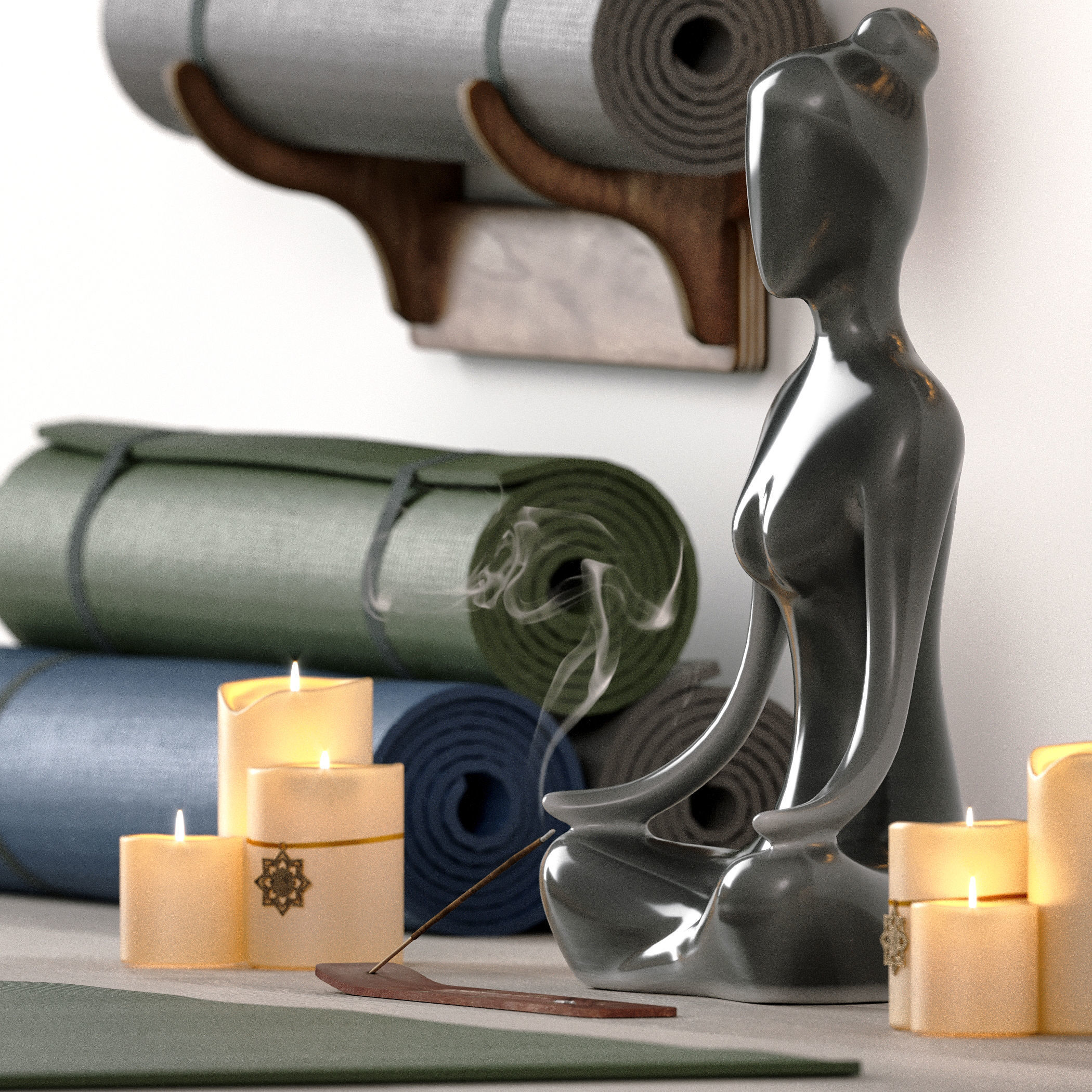 Excellent yoga set 3D model_2