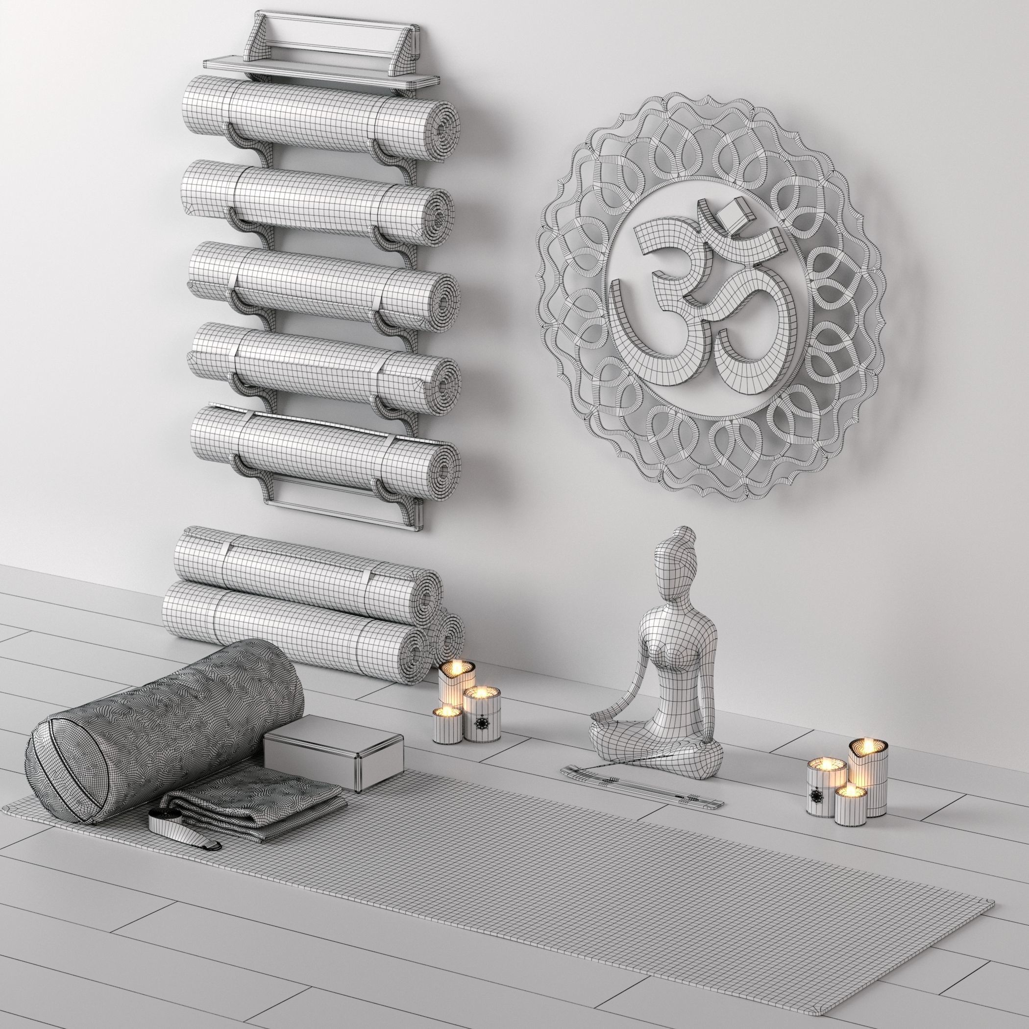 Excellent yoga set 3D model_4