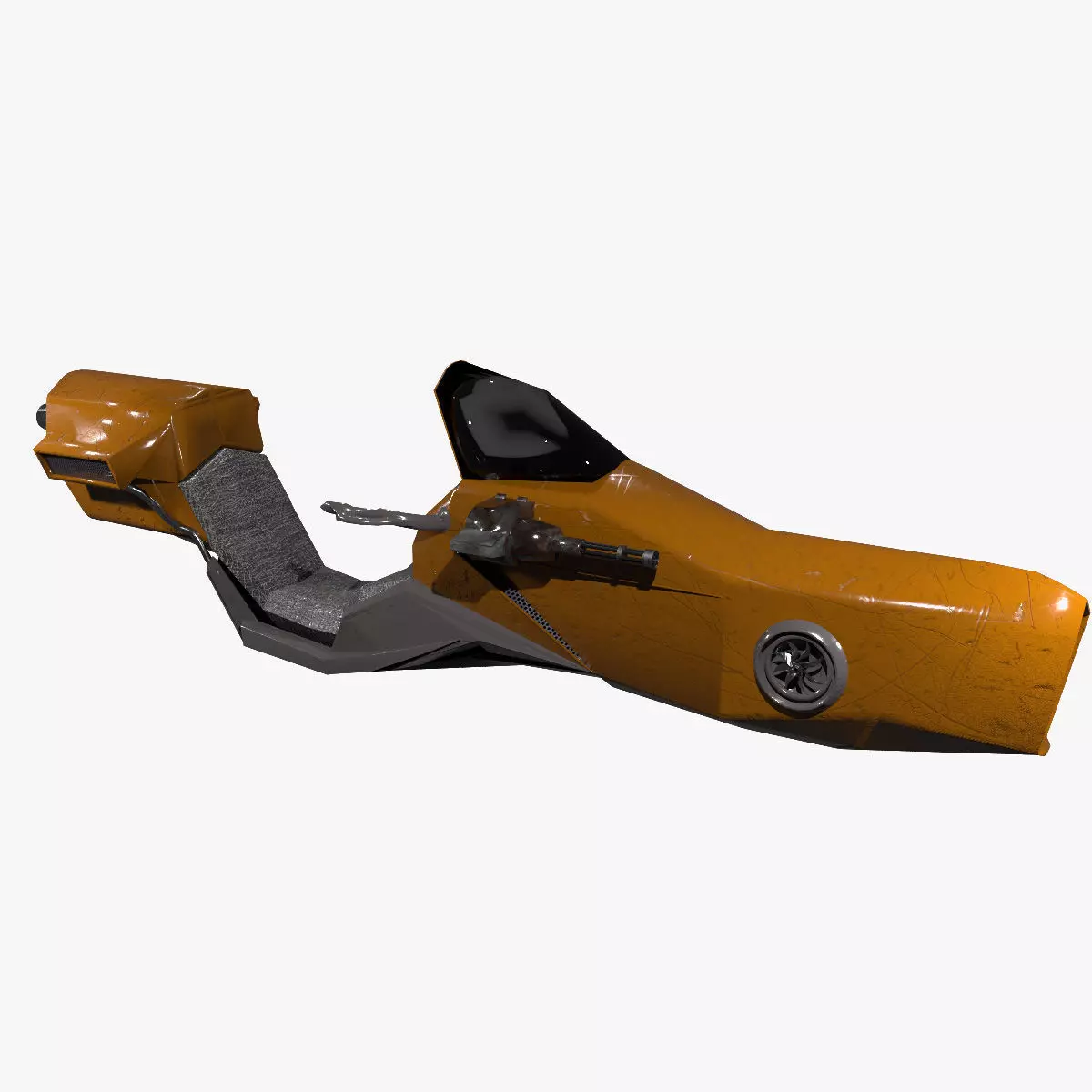 Hoverbike Sci-Fi Concept Retro Style All-in-One Low-poly 3D model