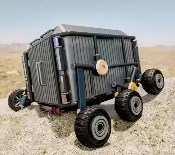 X-Plorer Concept Autonomous vehicle for space exploration Low-poly 3D model