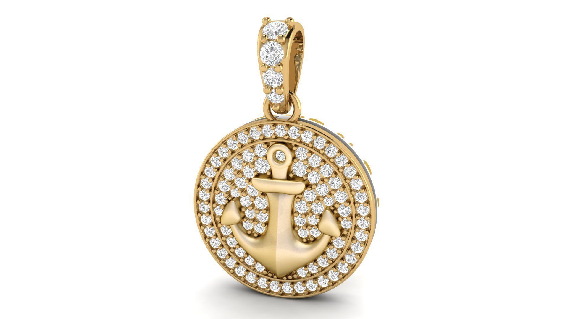 Diamond Anchor Pendant 02 3D print model_1