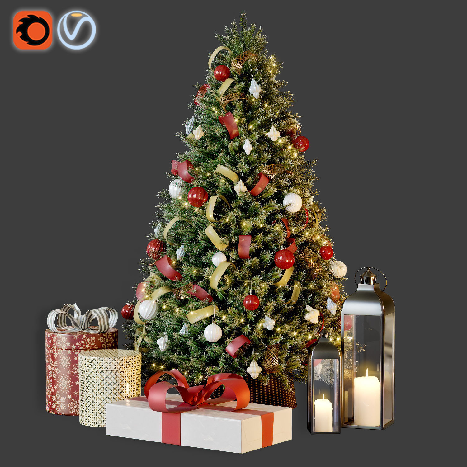 Cristmas tree green 3D model_1