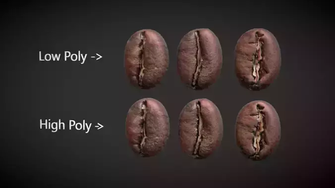 Coffee Beans Low-poly 3D model