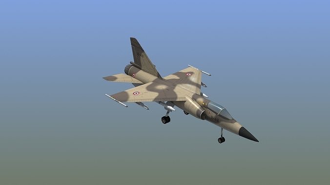Mirage F1C Fighter Jet Low-poly 3D model