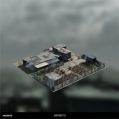 Sprawling Slums Low-poly 3D model 6
