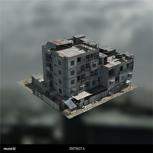 Sprawling Slums Low-poly 3D model 2