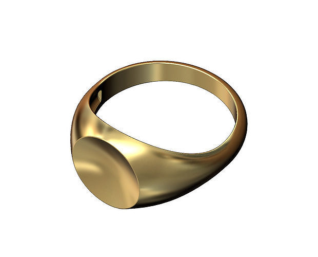 Round concave signet ring 3D print model