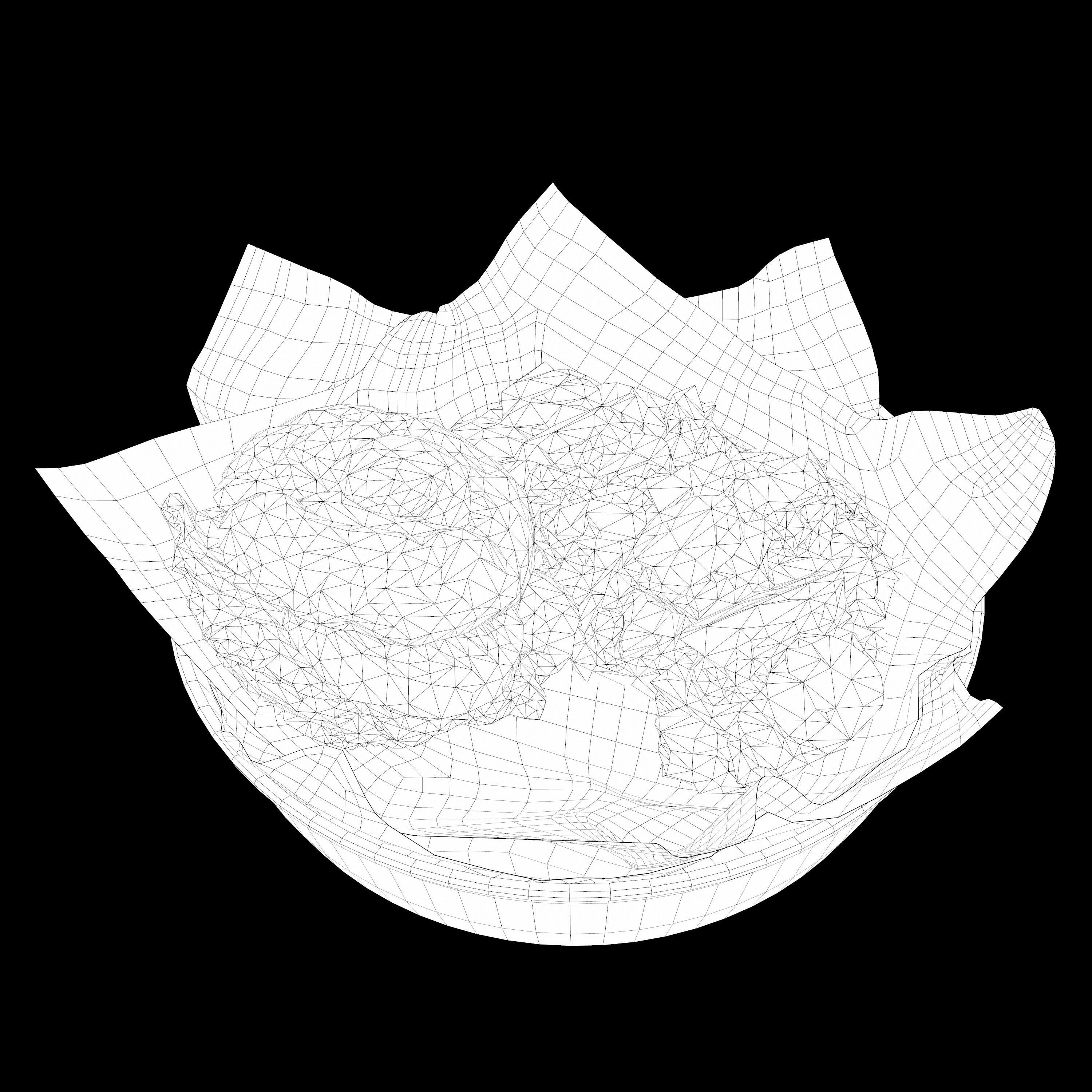 low poly model of burger with greek salad Low-poly 3D model_8