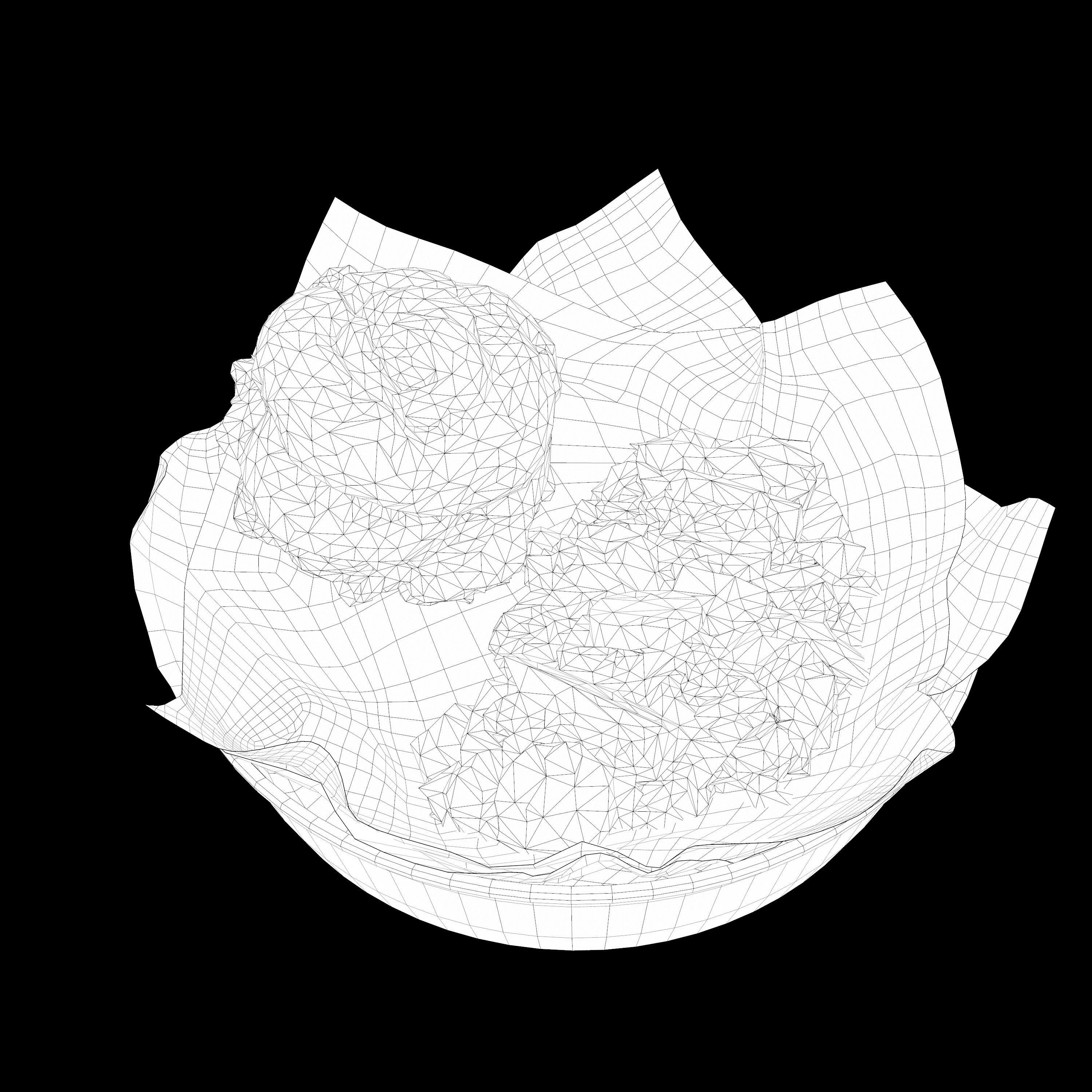 low poly model of burger with greek salad Low-poly 3D model_14