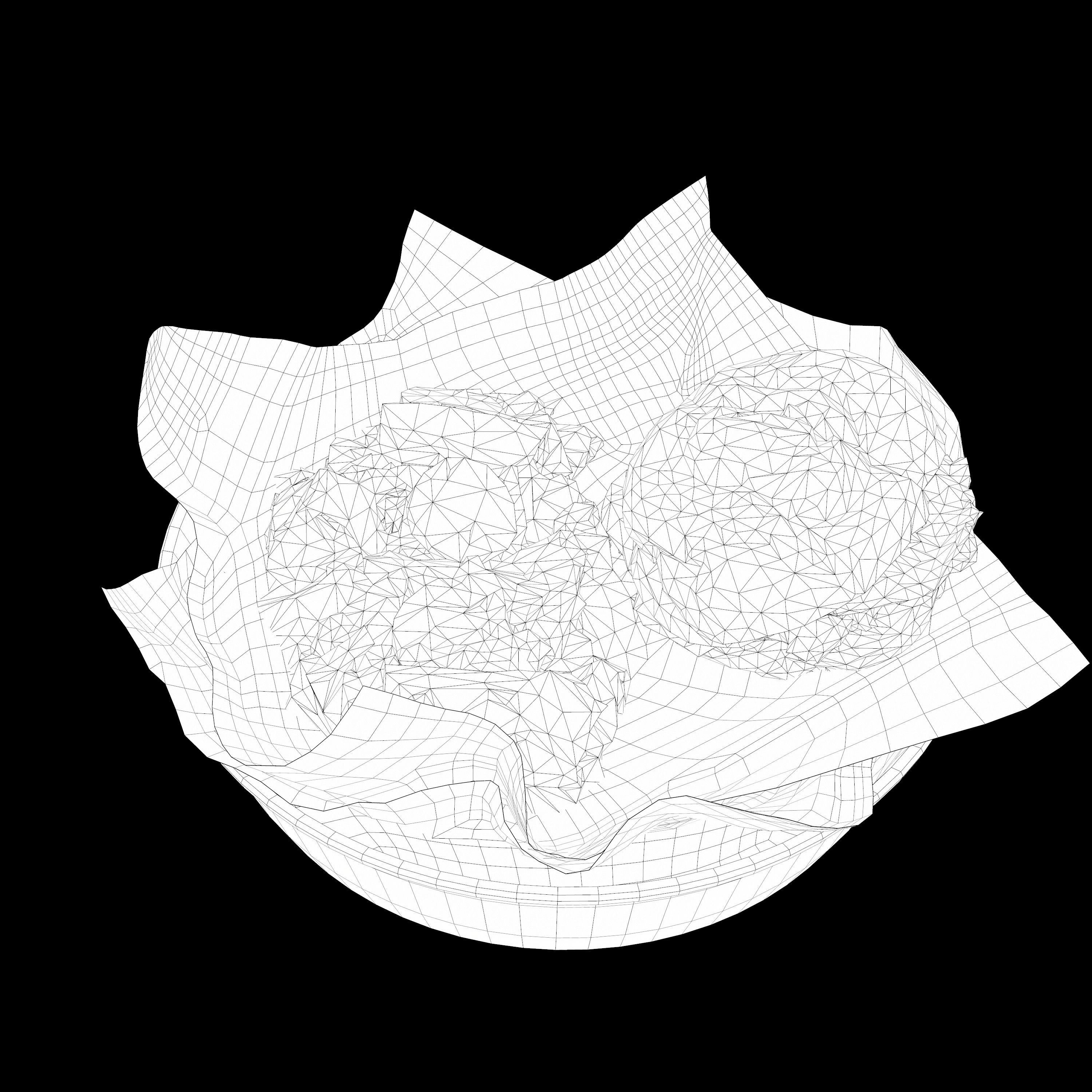 low poly model of burger with greek salad Low-poly 3D model_9