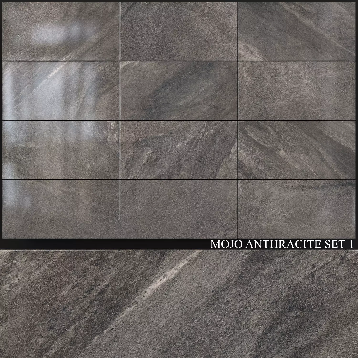 Yurtbay Seramik Mojo Anthracite Set 1 3D model