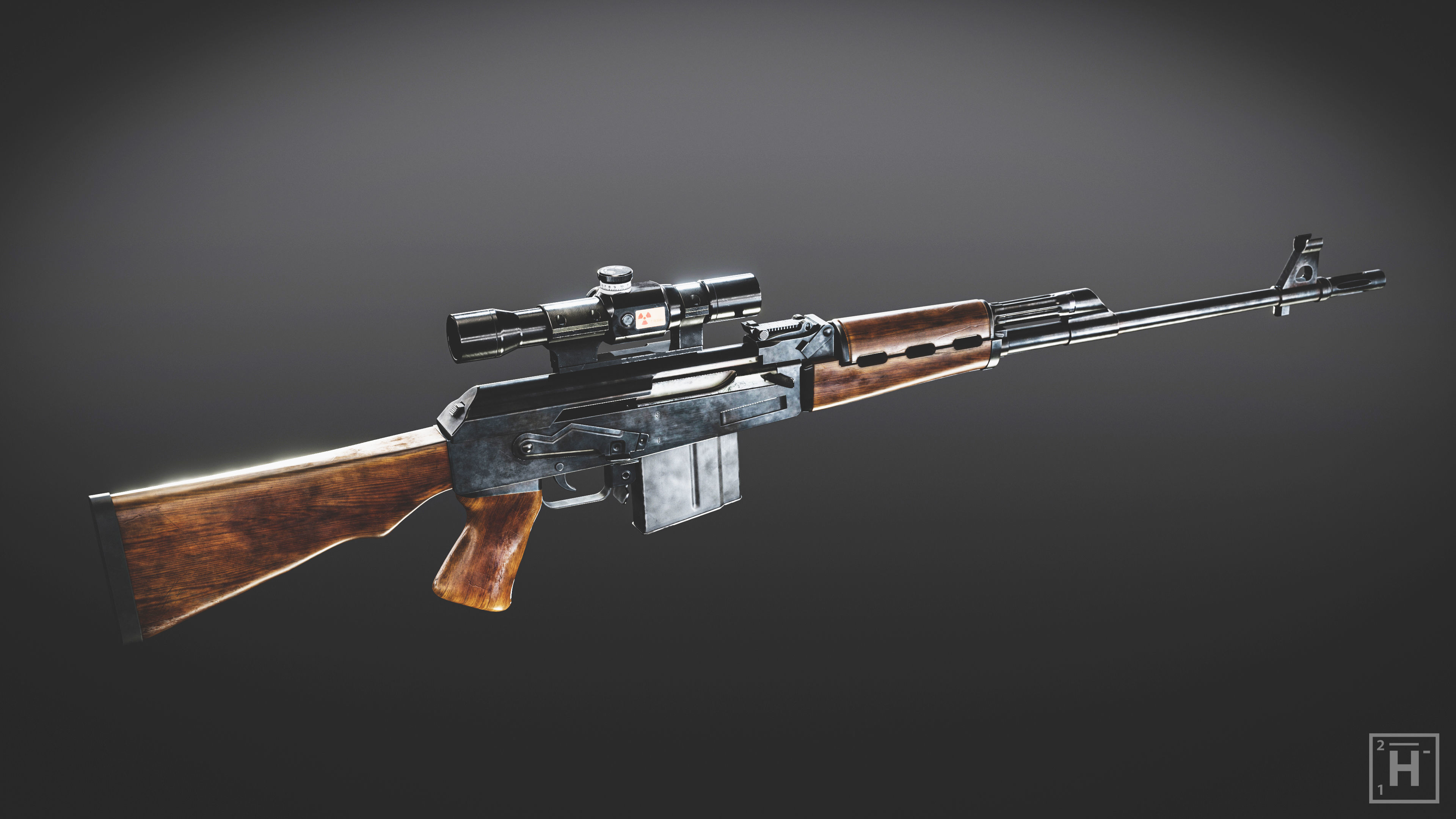 M76 DMR Low-poly 3D model_8