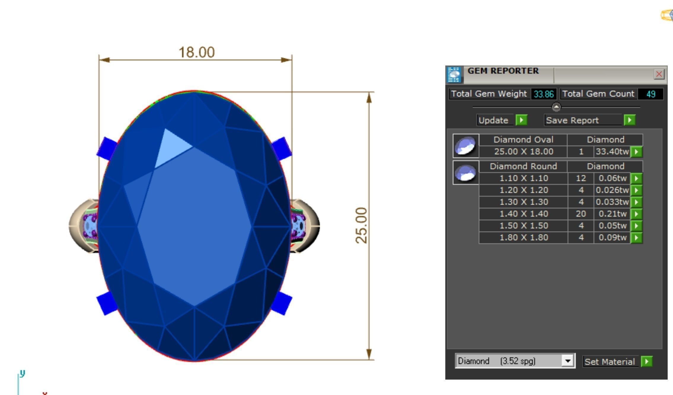 ring with a big stone 3D print model_3