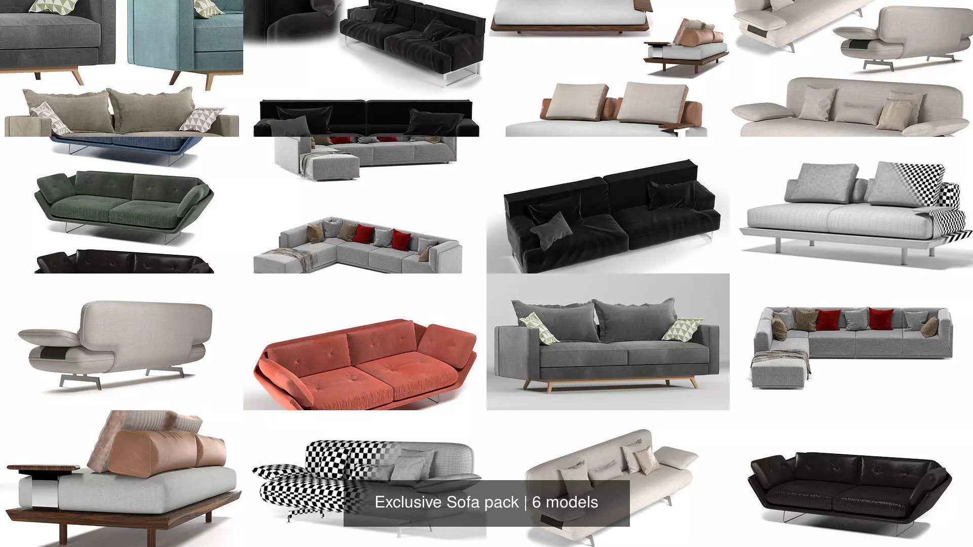 Exclusive Sofa pack 3D Model Collection_0