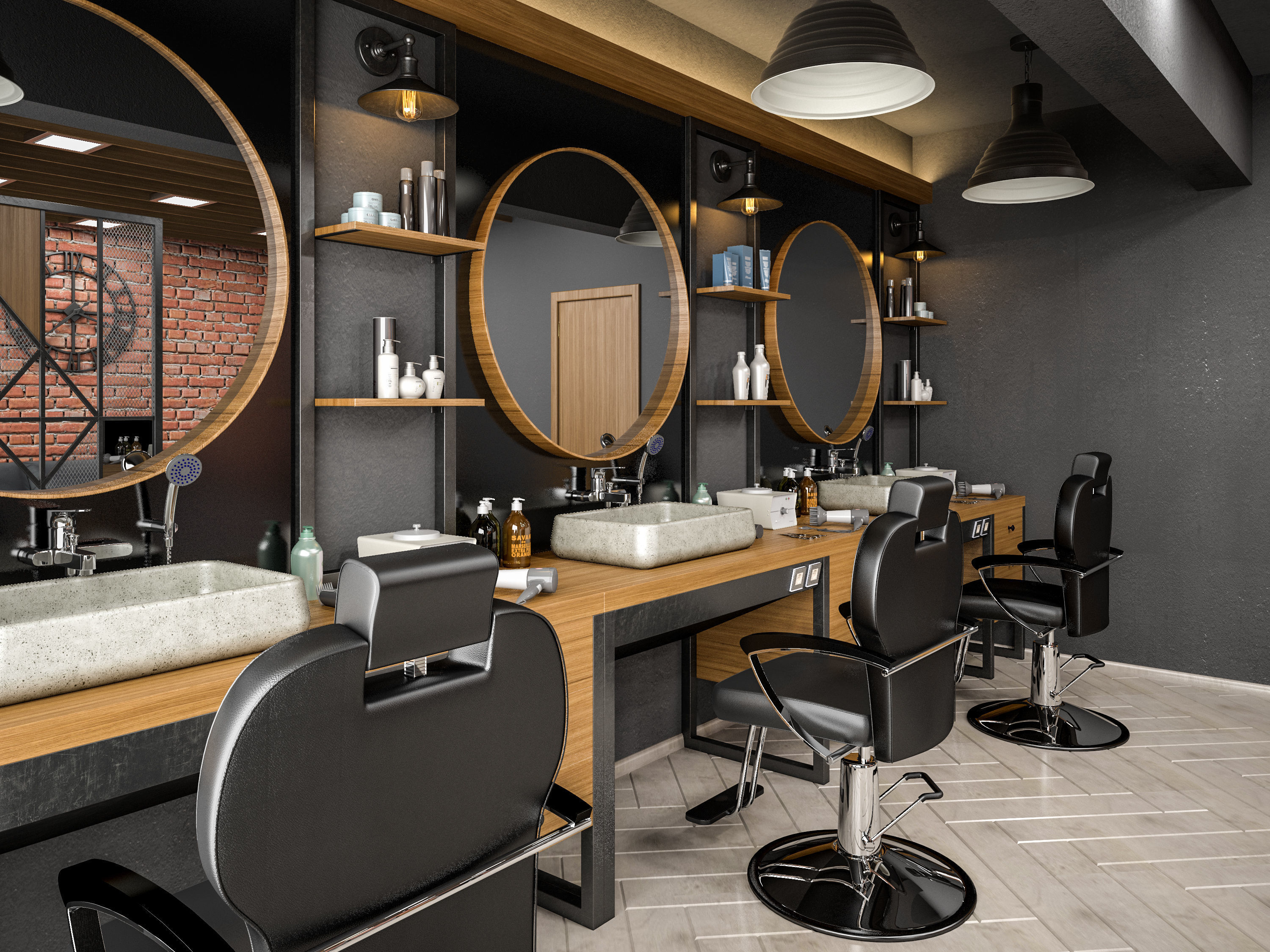 Barber Shop  Design 3D model_1