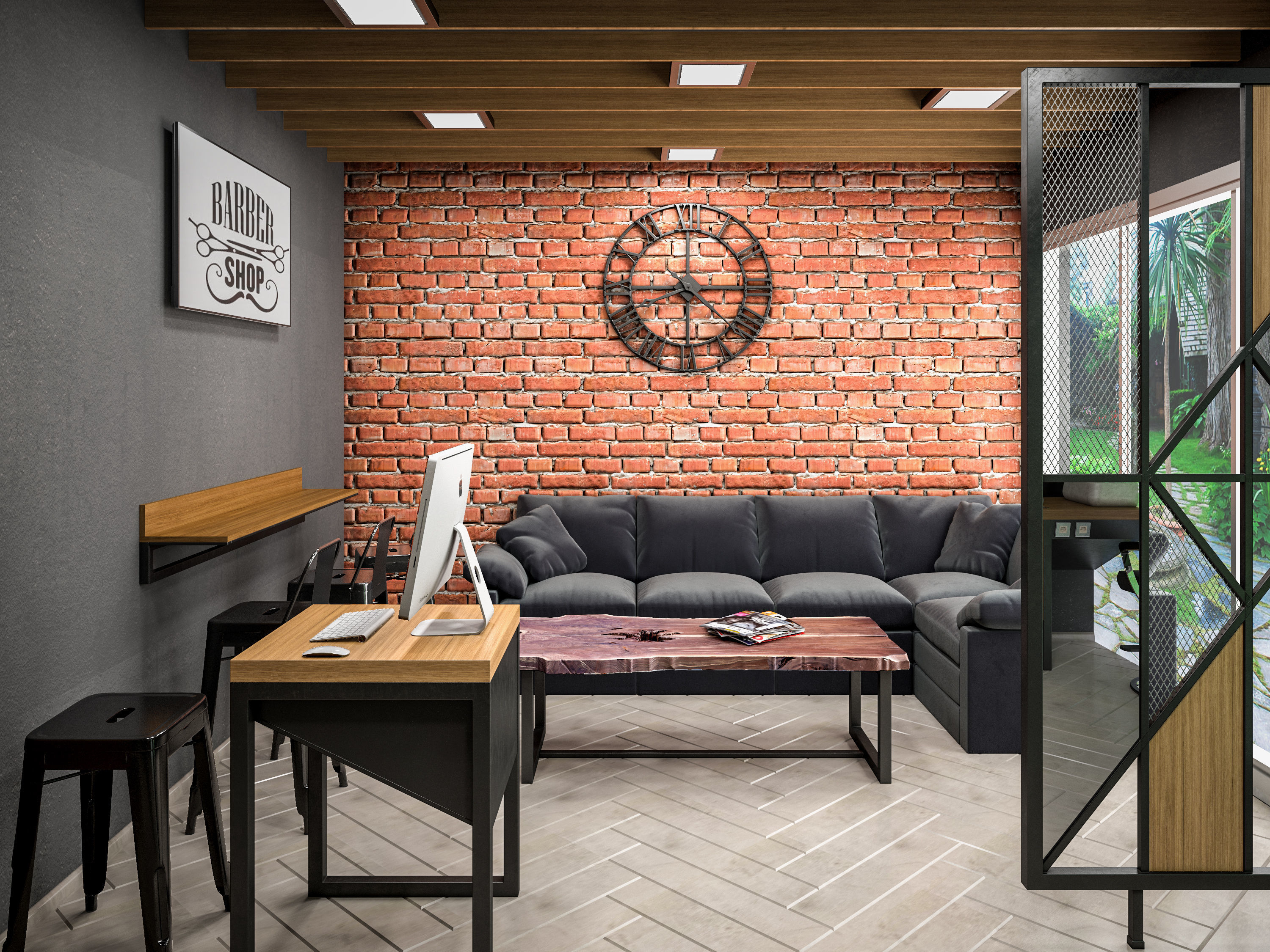 Barber Shop  Design 3D model_3