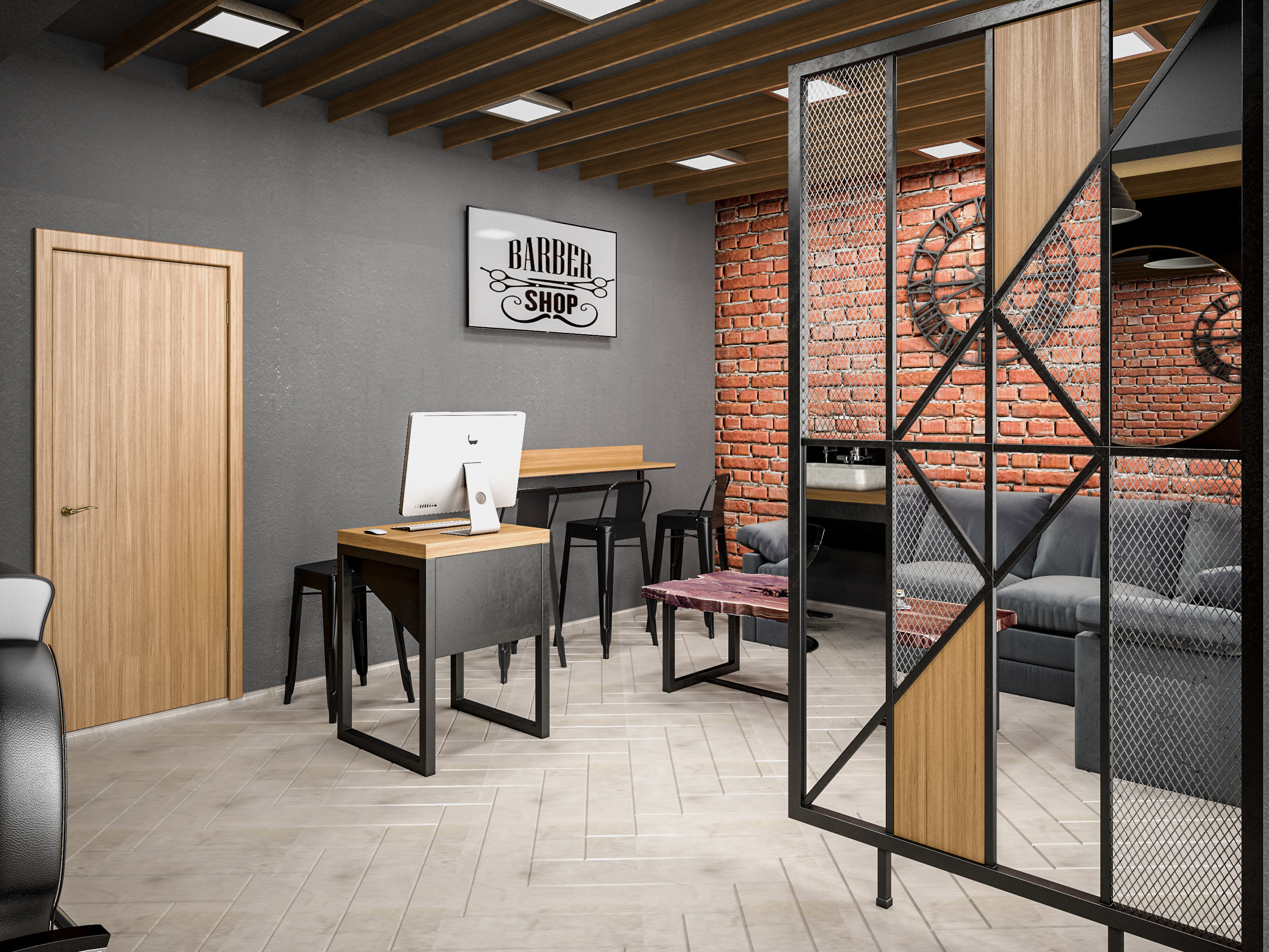 Barber Shop  Design 3D model_2