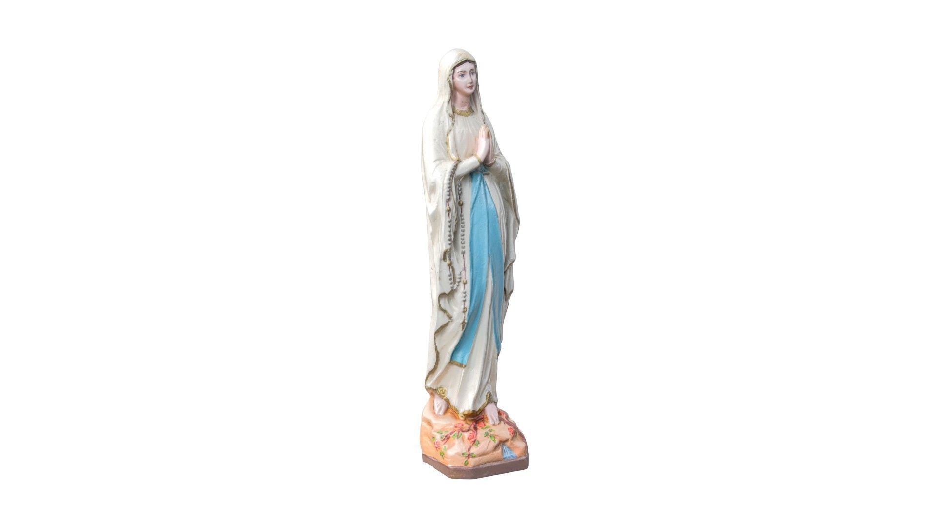 Statue - St Mary Painted Low-poly 3D model_3