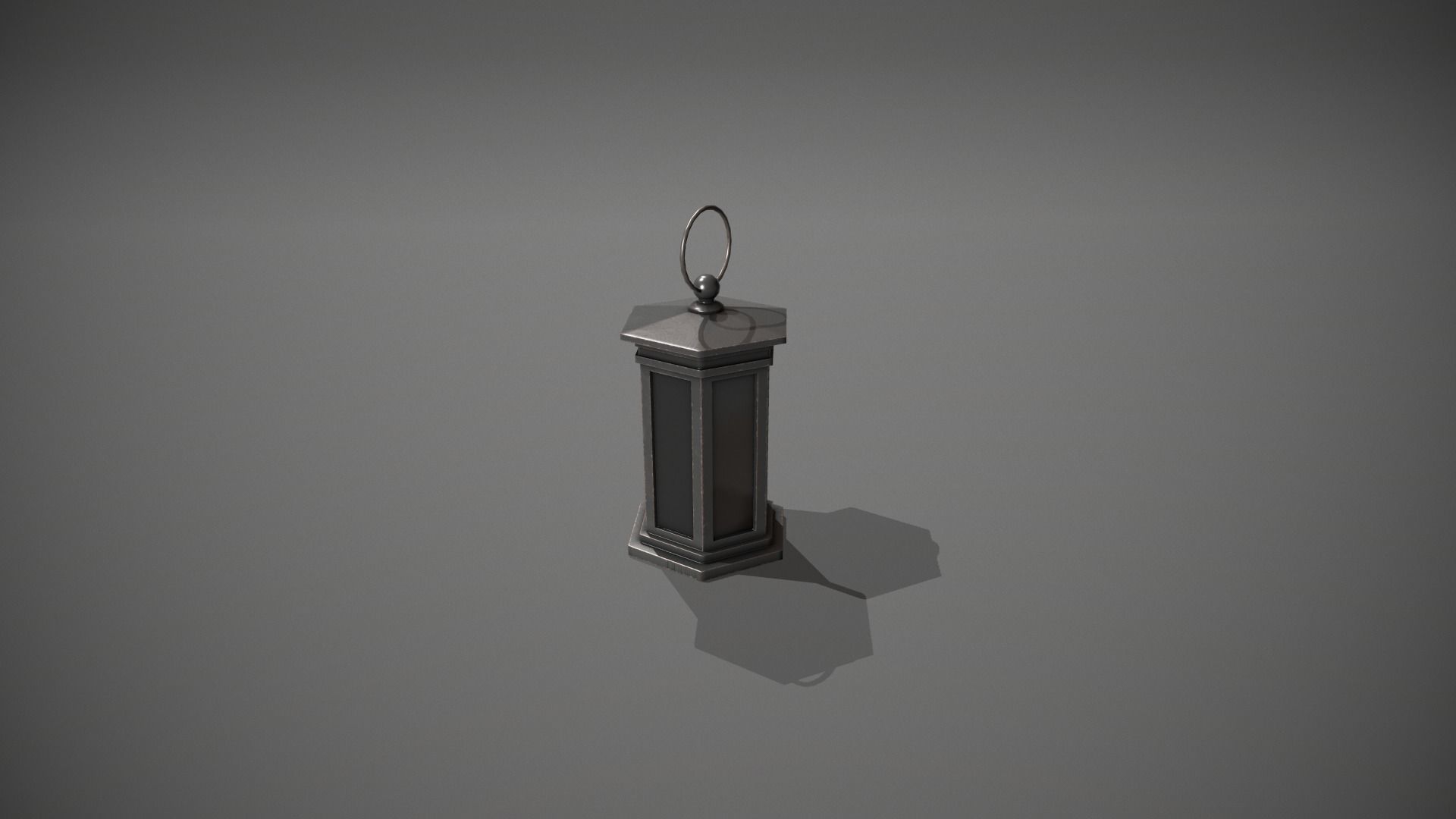 Dark Metal Antique Lantern Low-poly 3D model_7