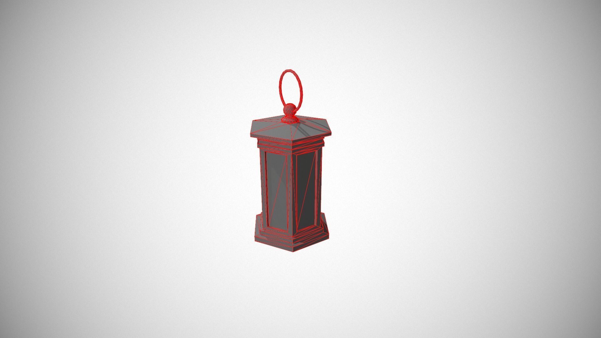 Dark Metal Antique Lantern Low-poly 3D model_21