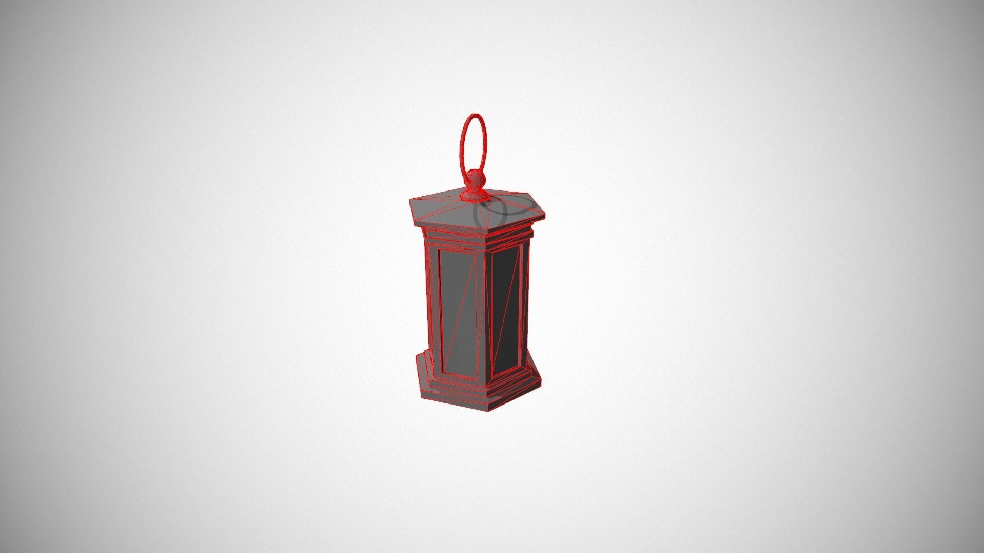 Dark Metal Antique Lantern Low-poly 3D model_14