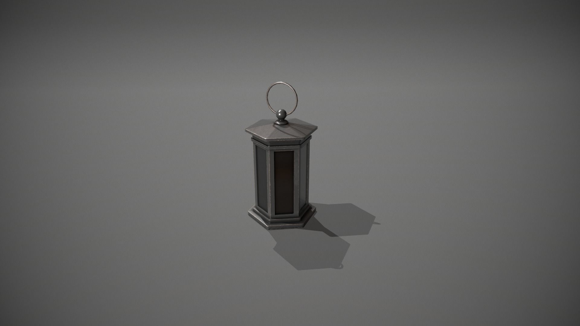 Dark Metal Antique Lantern Low-poly 3D model_10