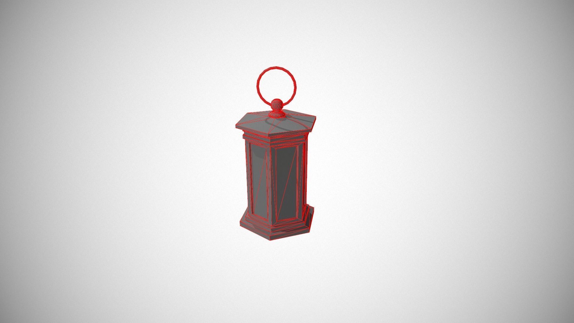 Dark Metal Antique Lantern Low-poly 3D model_17