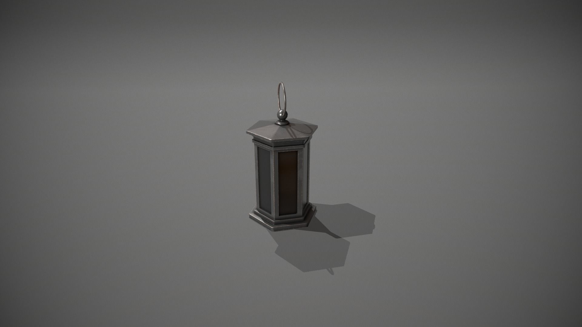 Dark Metal Antique Lantern Low-poly 3D model_3