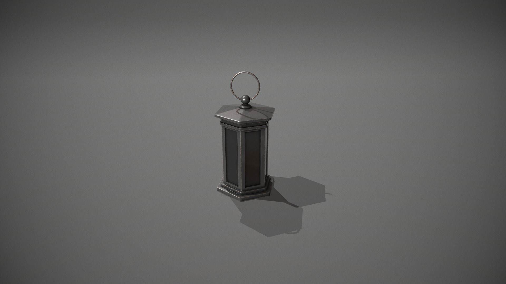 Dark Metal Antique Lantern Low-poly 3D model_5