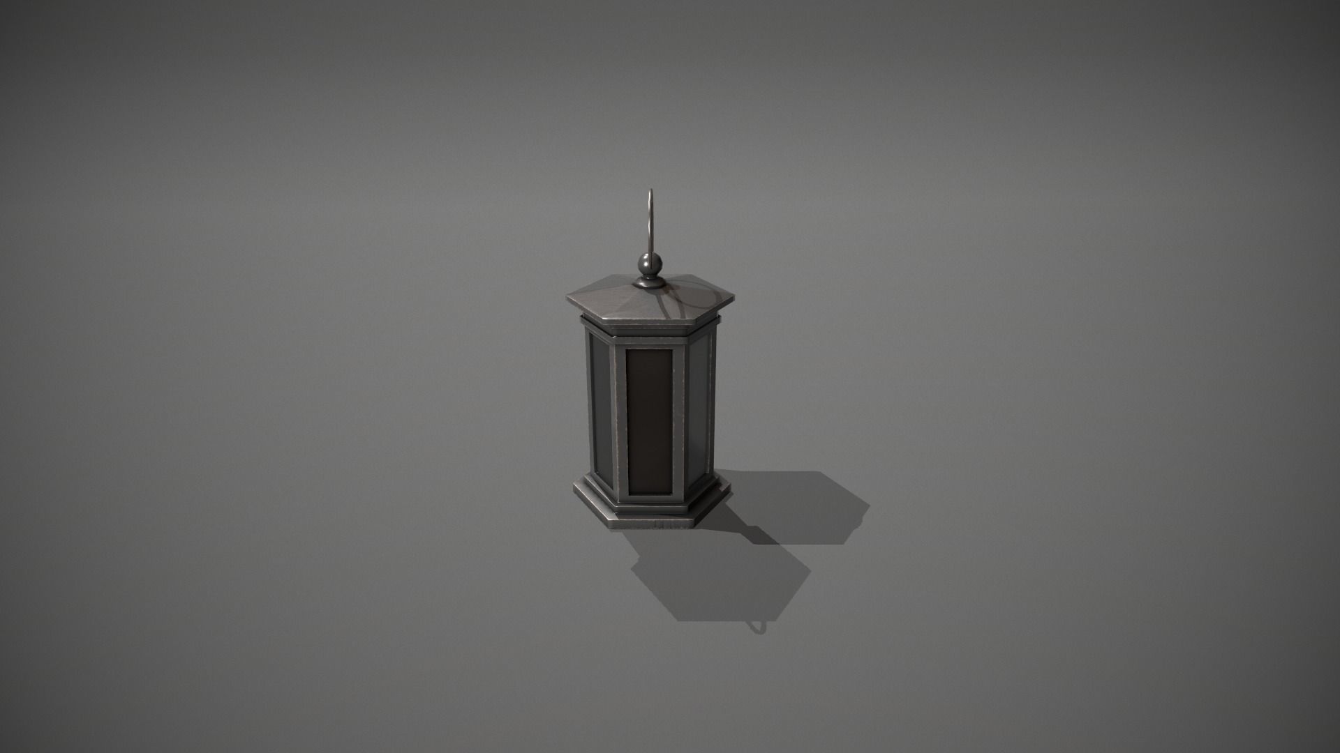 Dark Metal Antique Lantern Low-poly 3D model_8