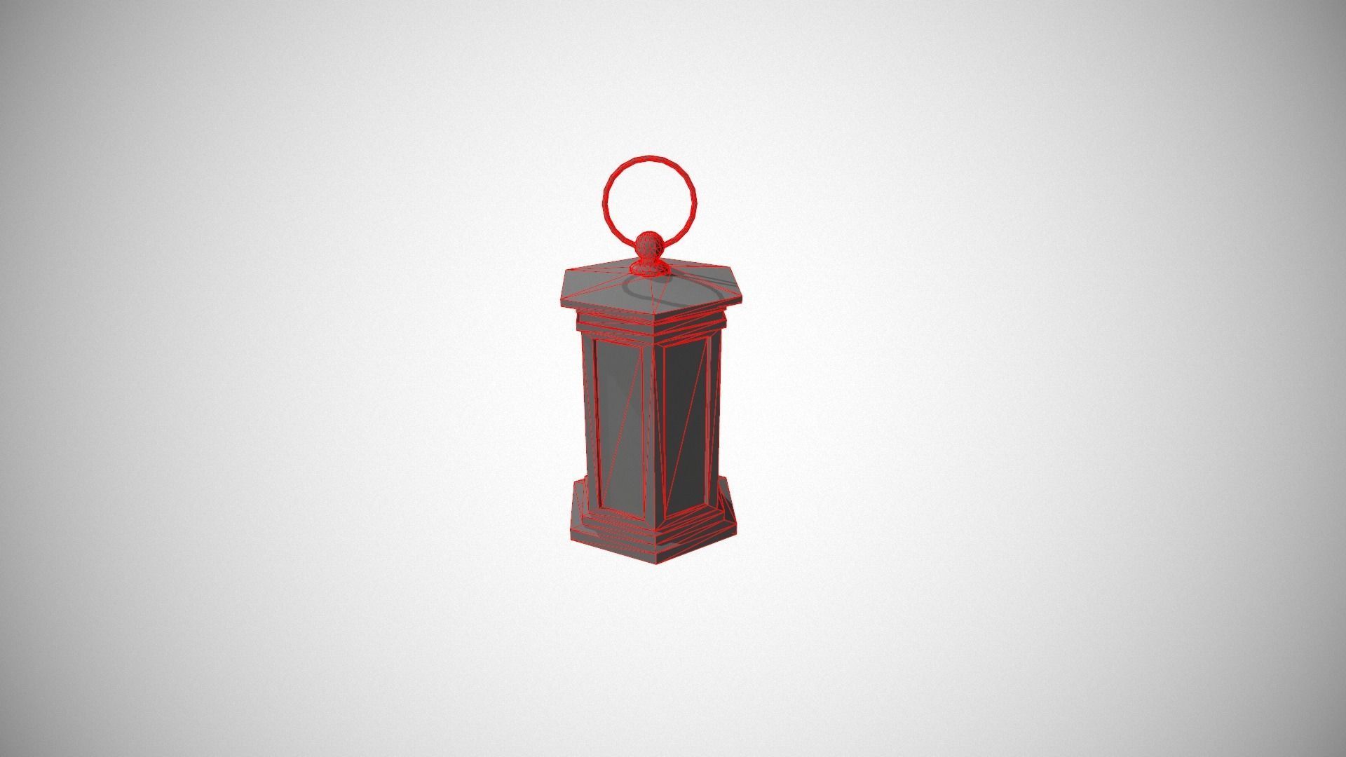 Dark Metal Antique Lantern Low-poly 3D model_12