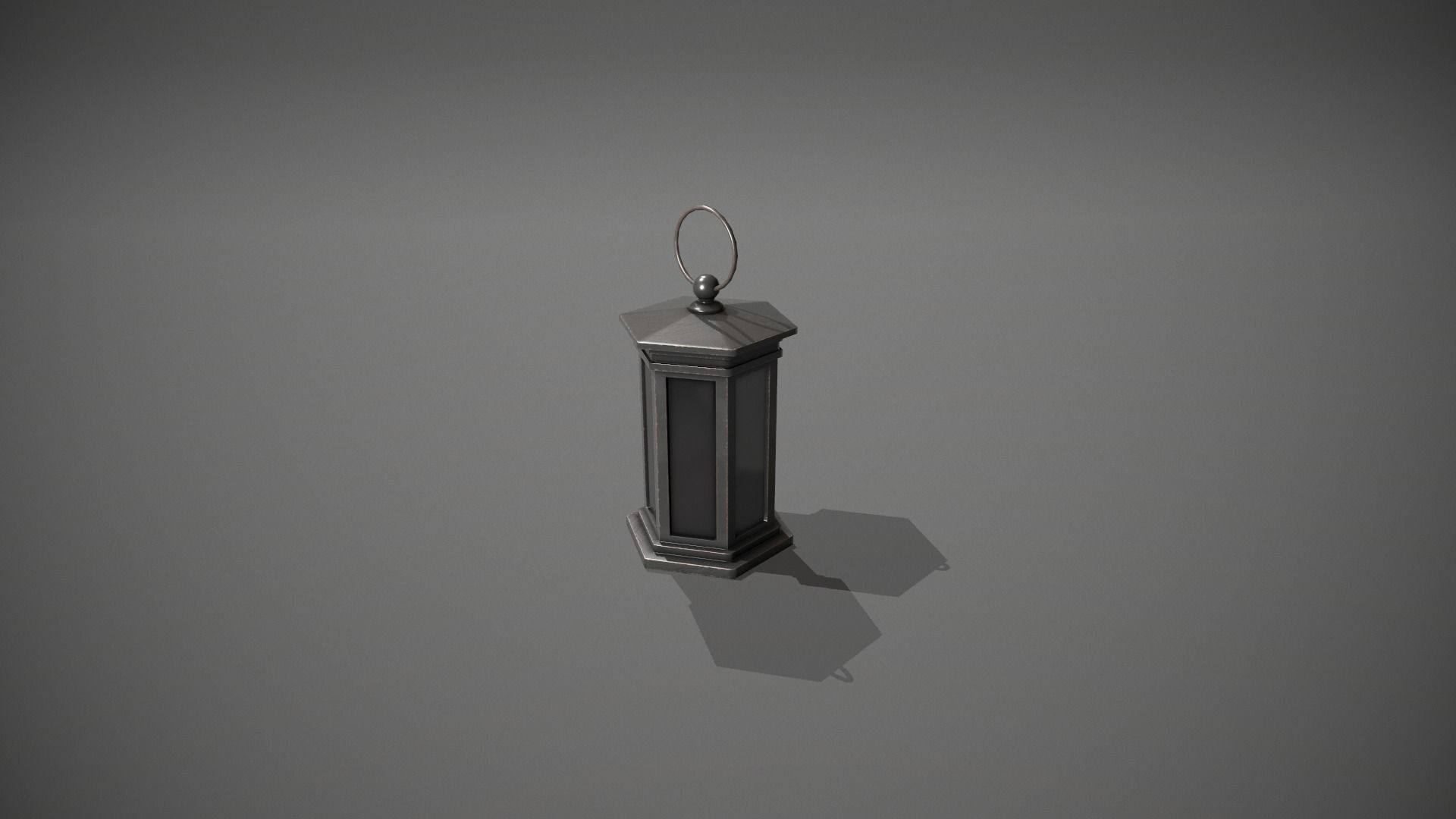 Dark Metal Antique Lantern Low-poly 3D model_4