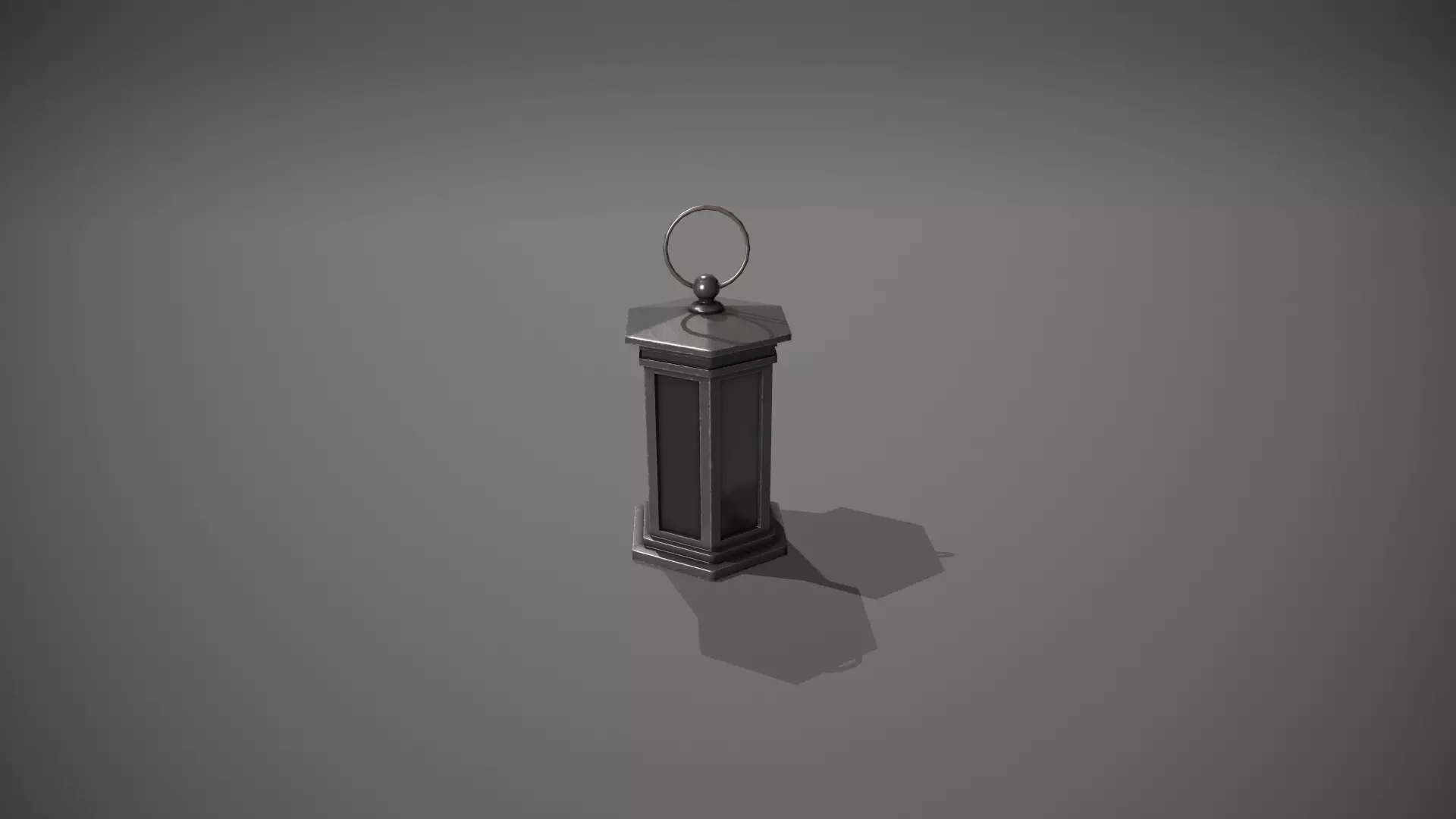 Dark Metal Antique Lantern Low-poly 3D model_0