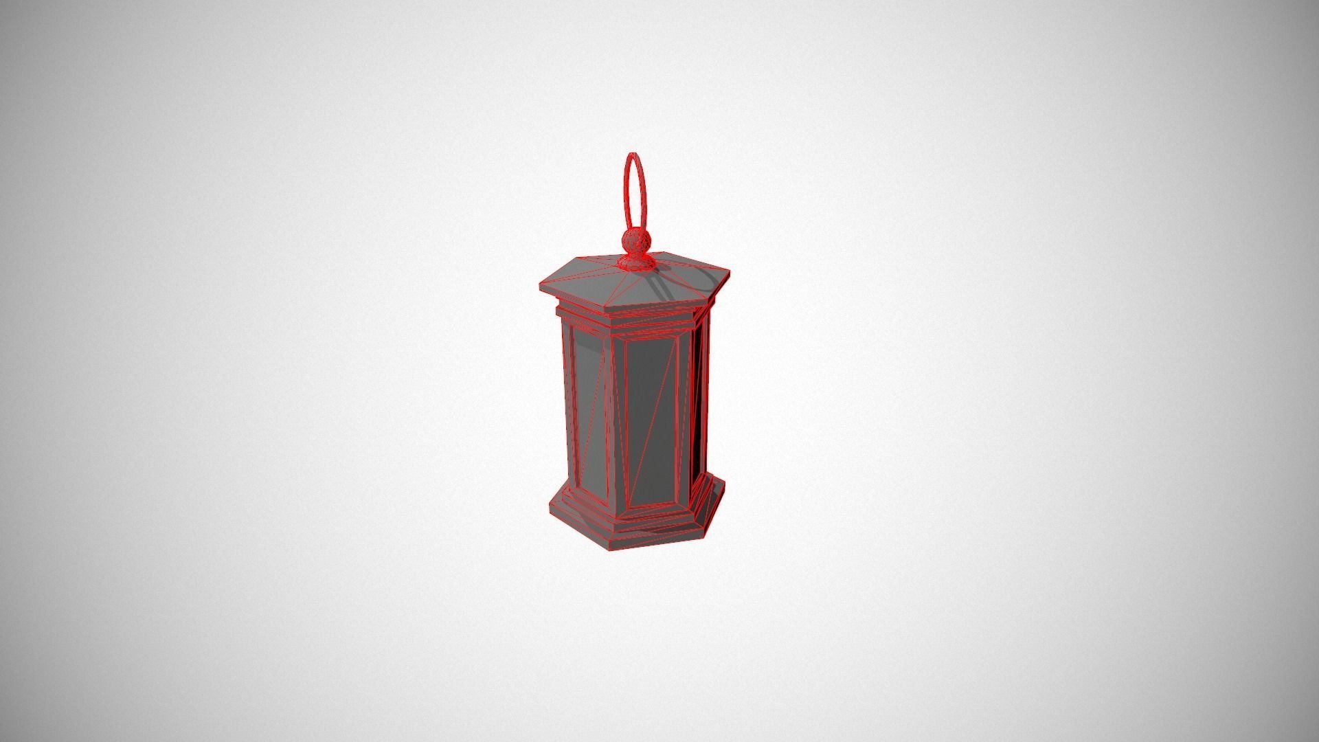 Dark Metal Antique Lantern Low-poly 3D model_15