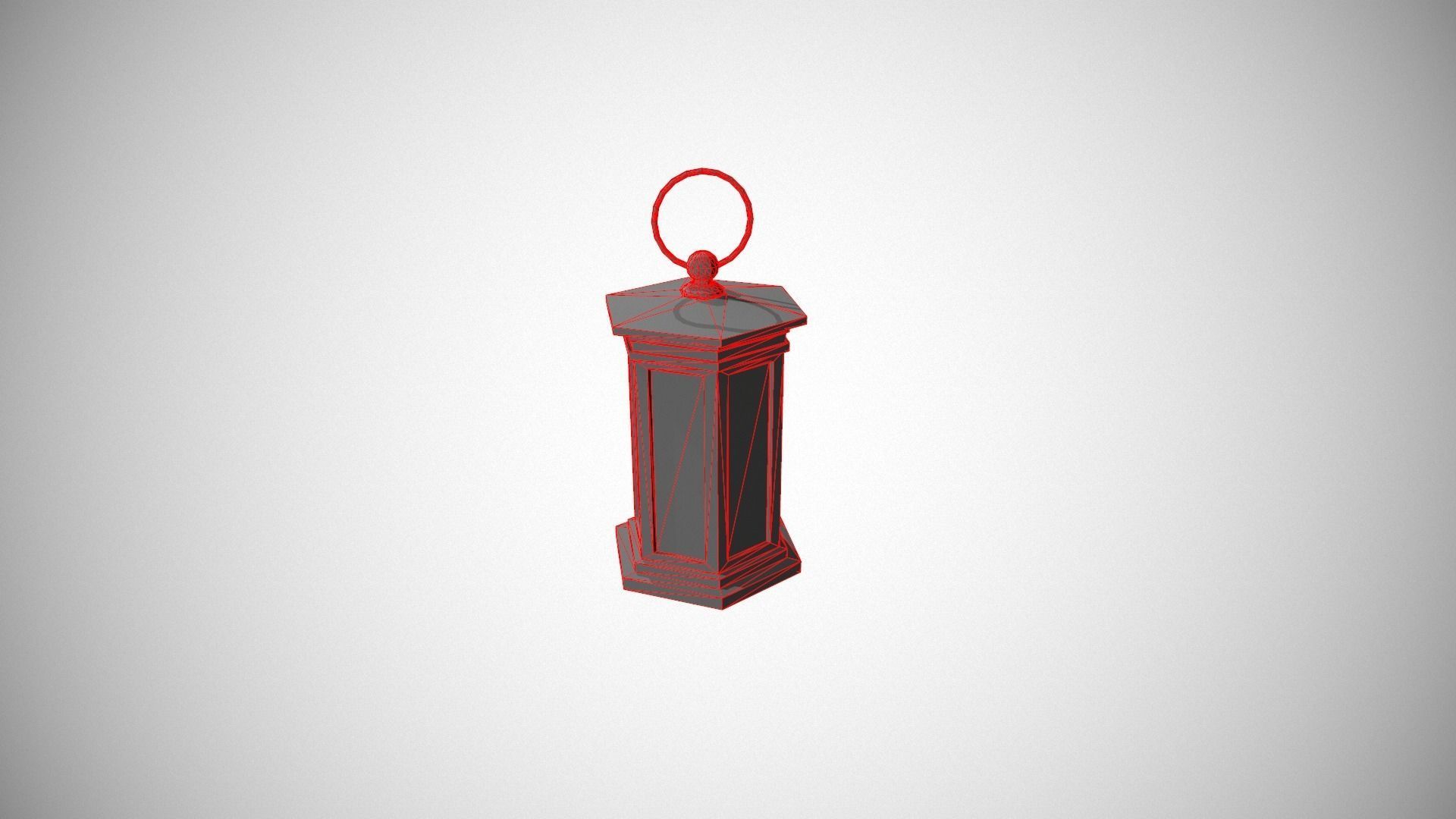 Dark Metal Antique Lantern Low-poly 3D model_23