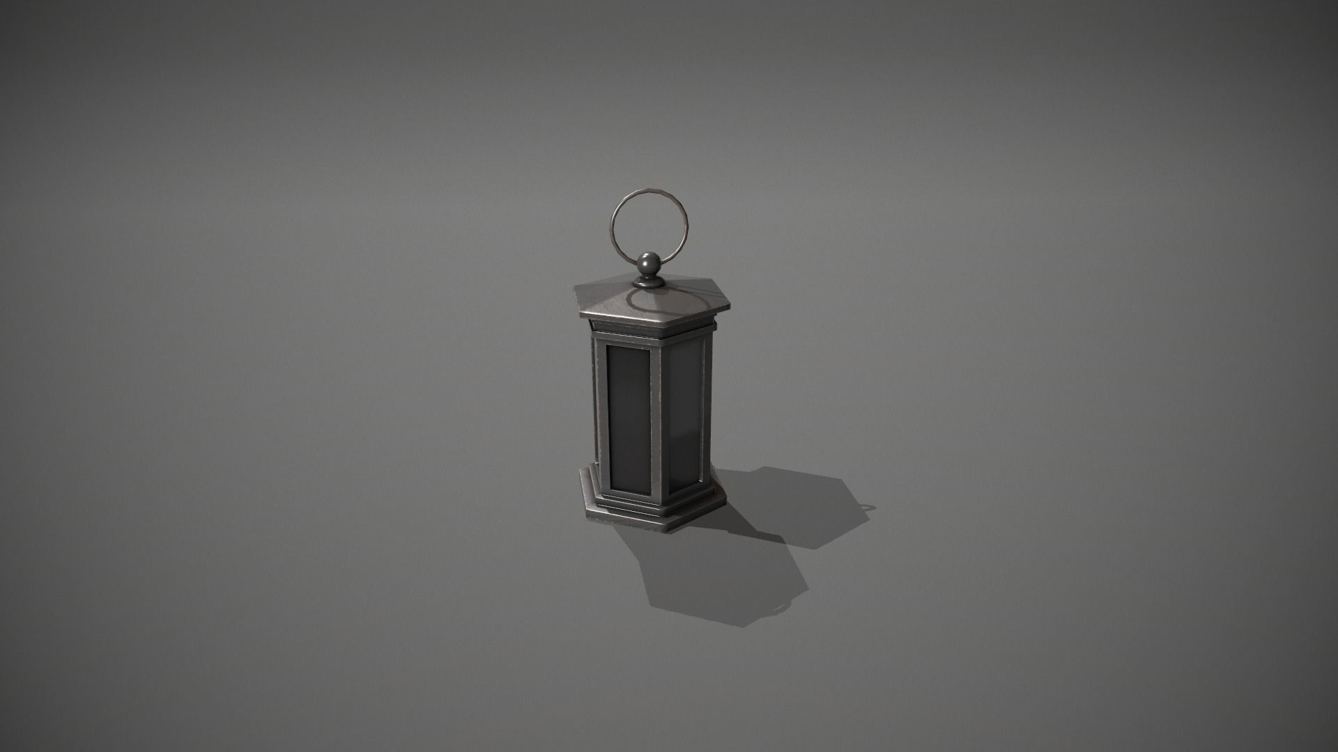 Dark Metal Antique Lantern Low-poly 3D model_11
