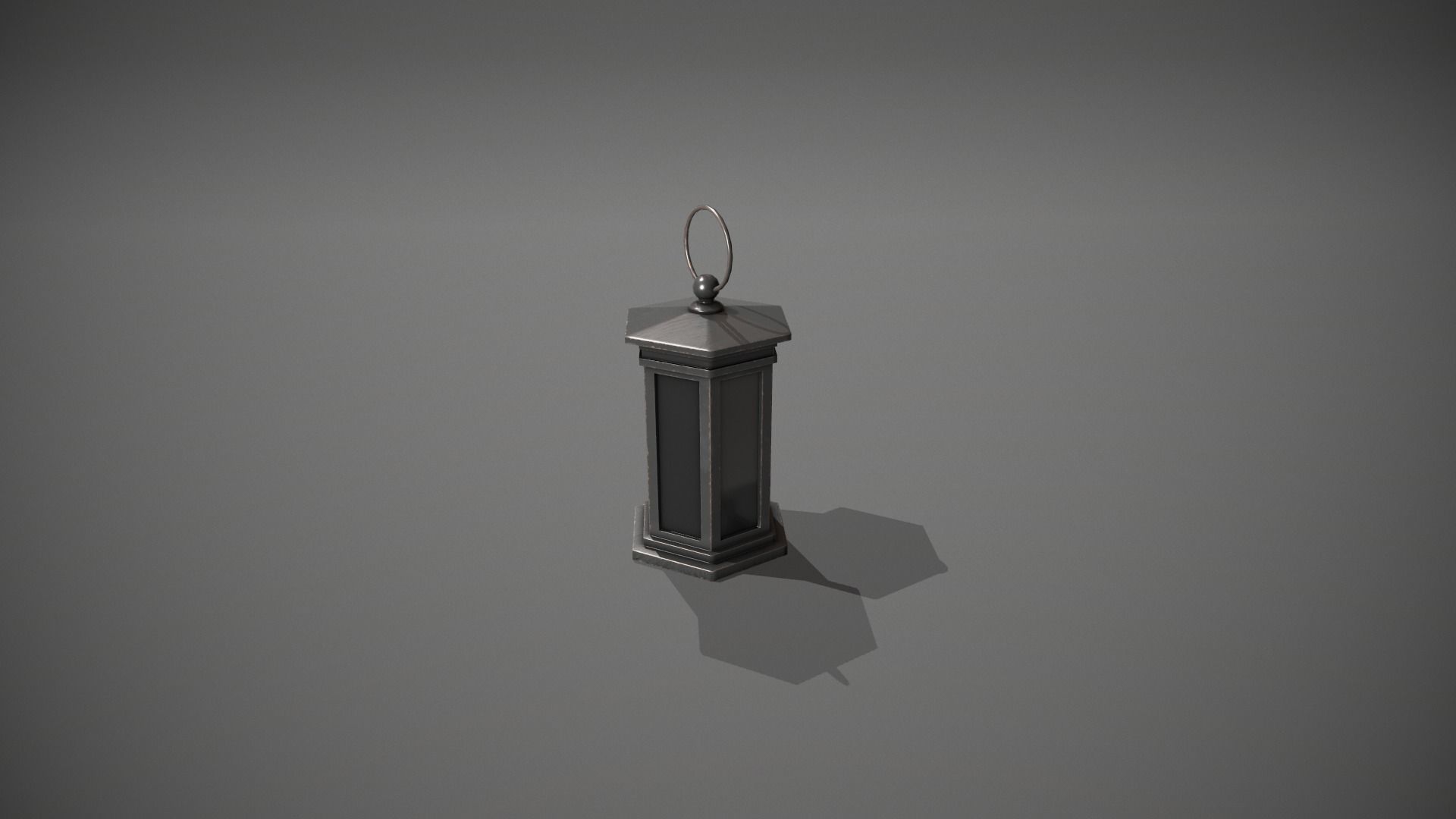 Dark Metal Antique Lantern Low-poly 3D model_9