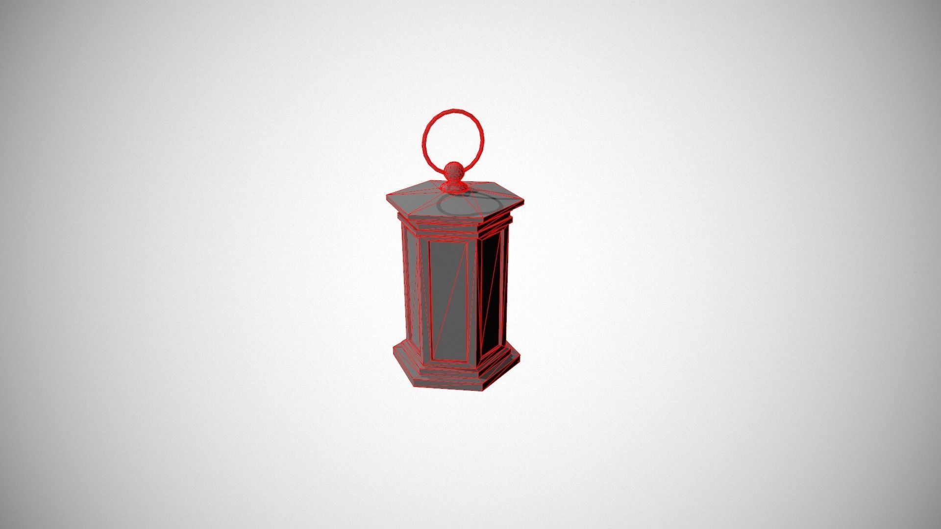 Dark Metal Antique Lantern Low-poly 3D model_18