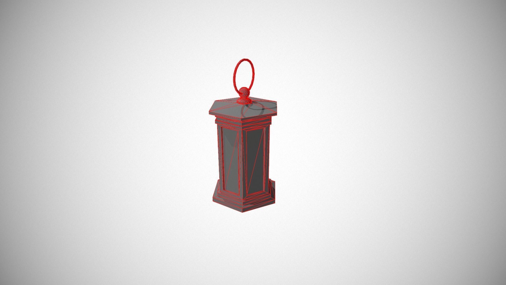 Dark Metal Antique Lantern Low-poly 3D model_19