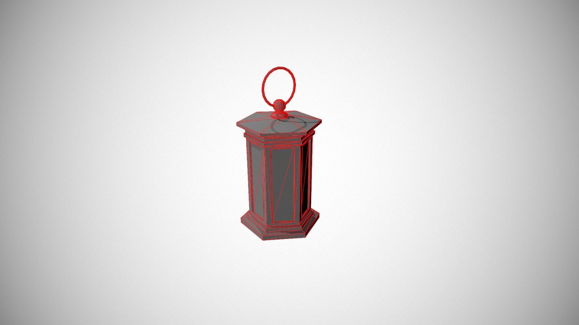 Dark Metal Antique Lantern Low-poly 3D model_13