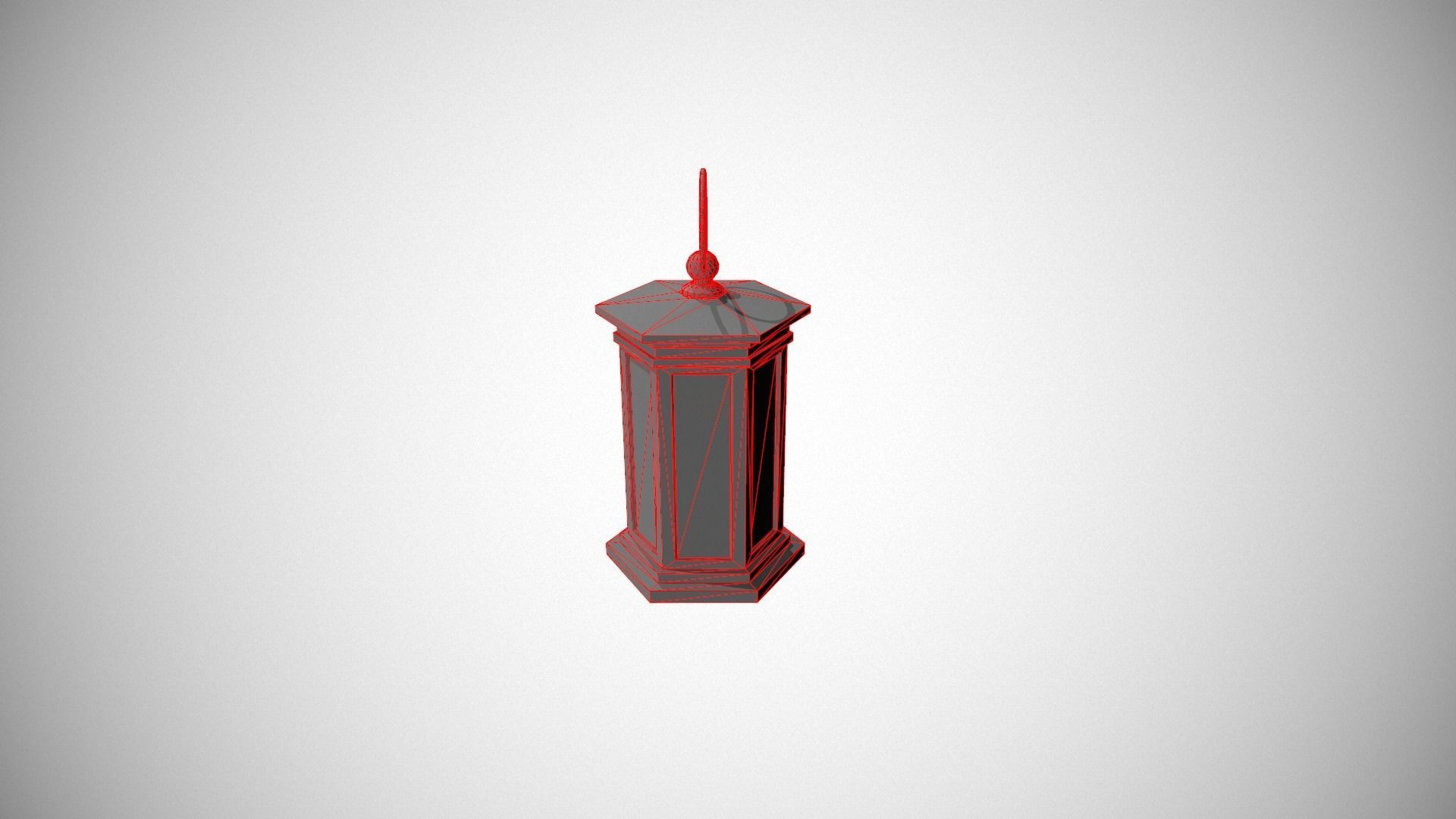 Dark Metal Antique Lantern Low-poly 3D model_20