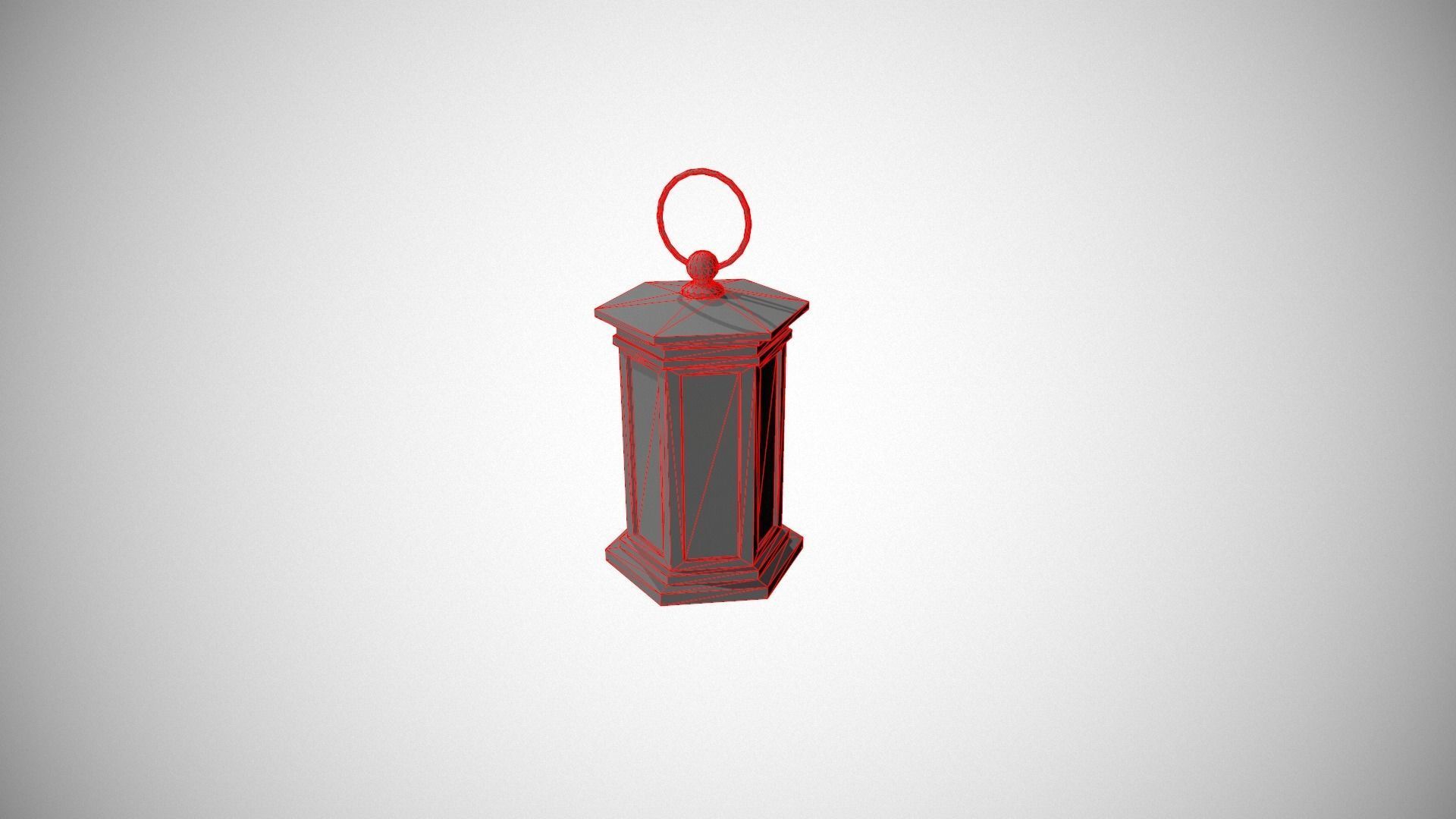 Dark Metal Antique Lantern Low-poly 3D model_22