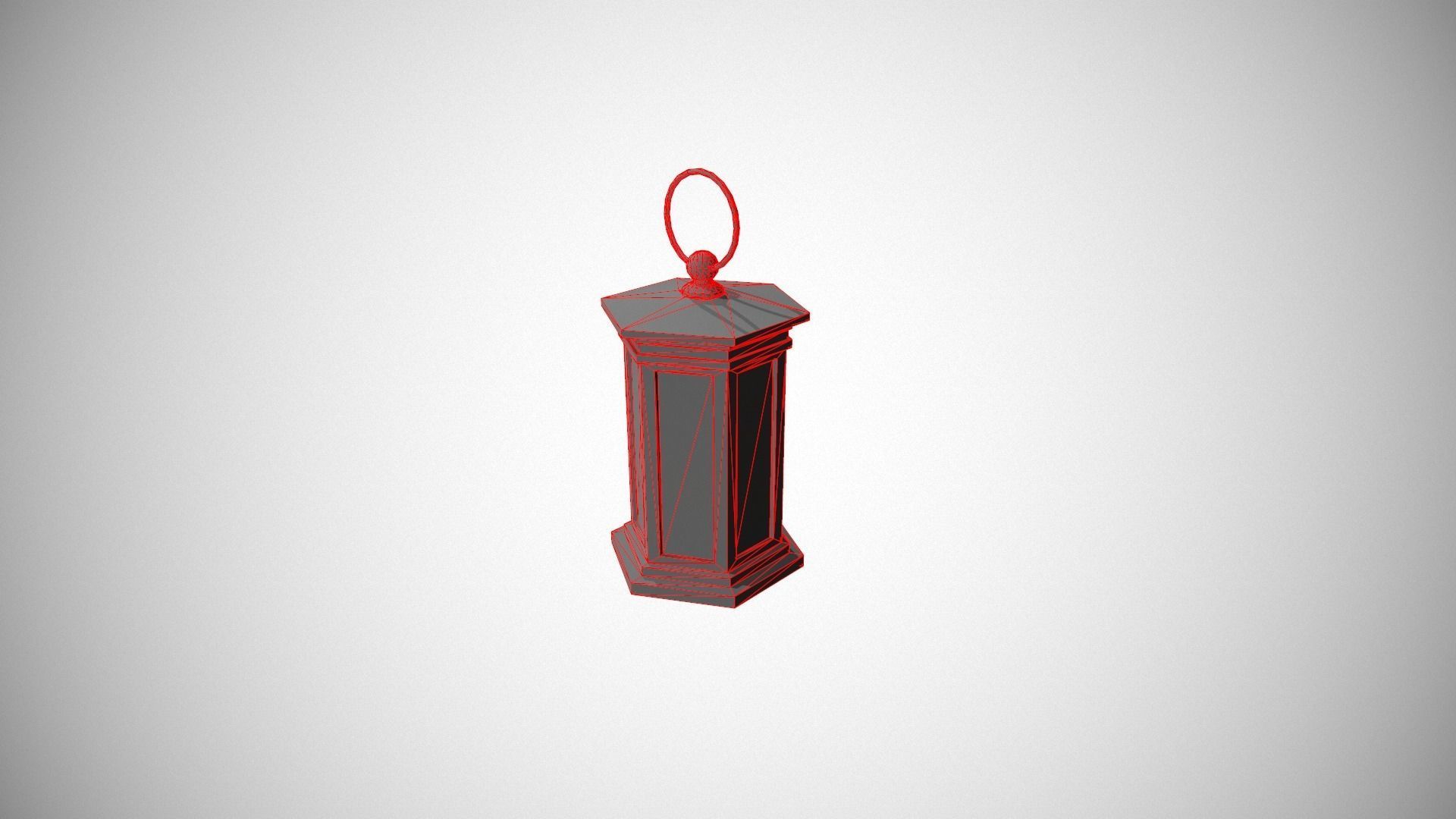 Dark Metal Antique Lantern Low-poly 3D model_16