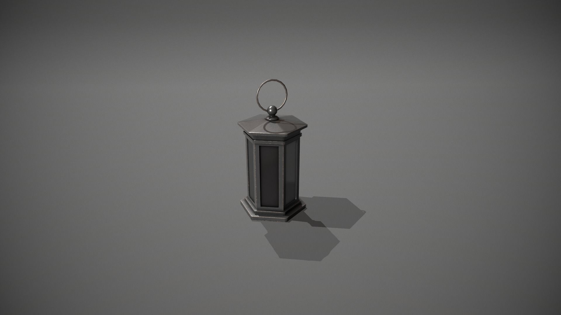 Dark Metal Antique Lantern Low-poly 3D model_6