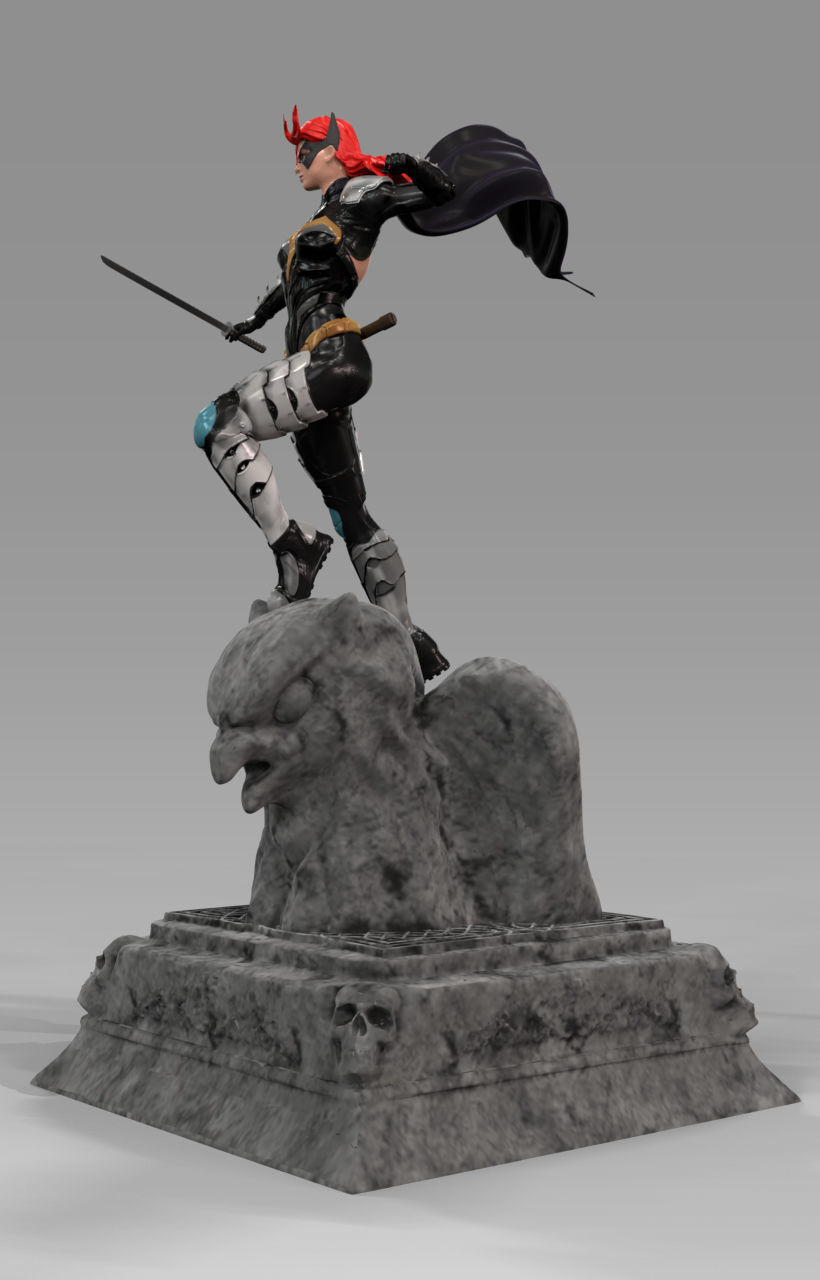Batgirl Statue 3D print model_4