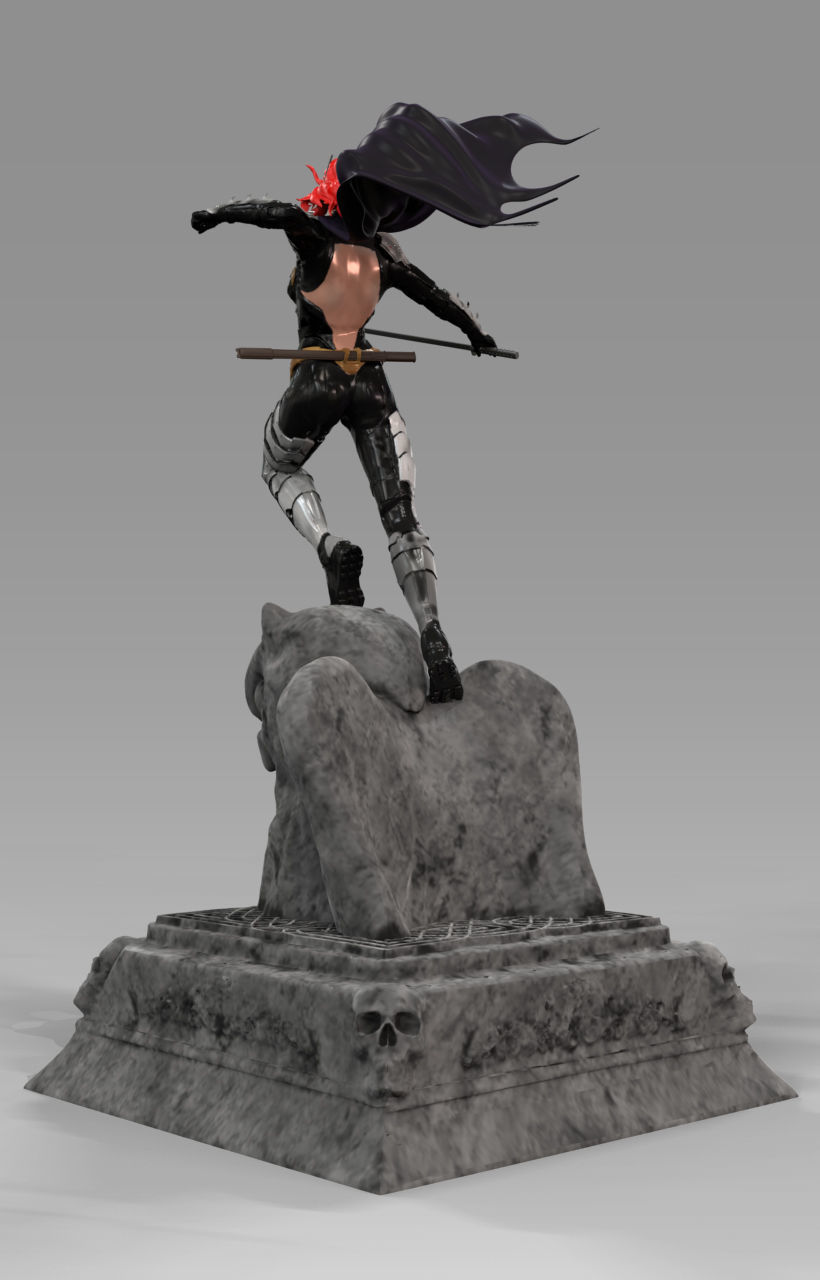Batgirl Statue 3D print model_3