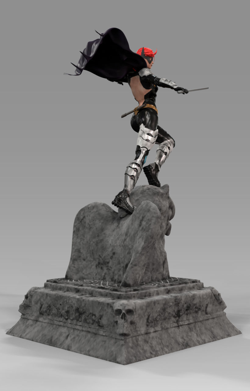 Batgirl Statue 3D print model_2
